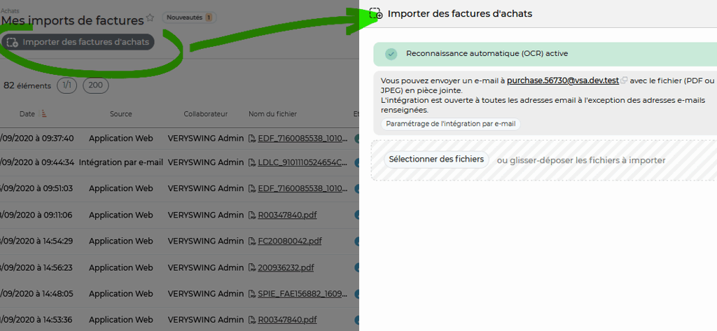 imports factures d'achats