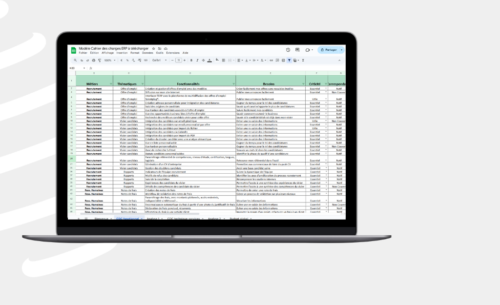 cahier des charges erp